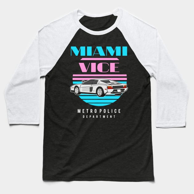 Miami Vice Baseball T-Shirt by OniSide